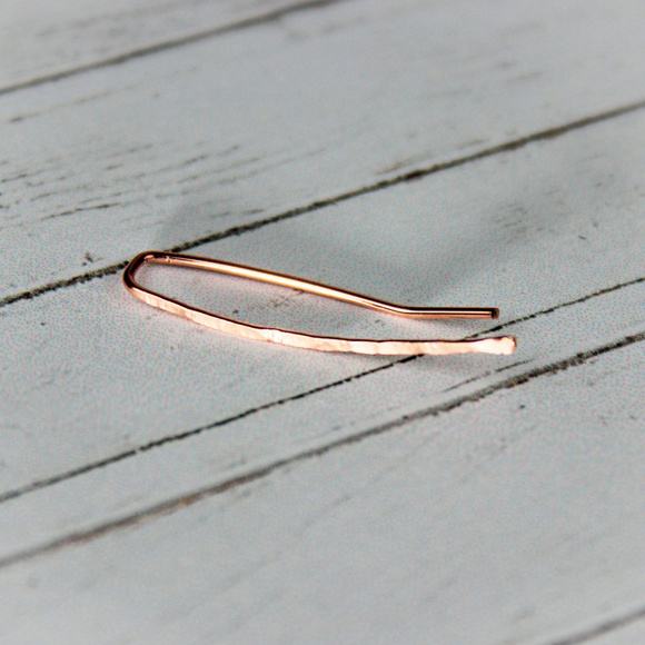 14K Rose Gold Filled Climber Crawler Earring Pins - Picture 4 of 7